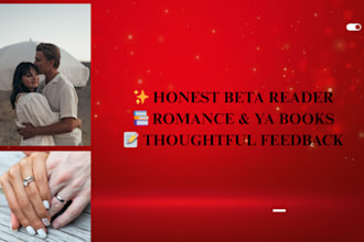 beta read and review your book with detailed notes