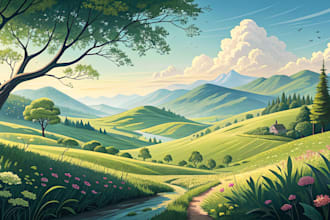 design landscape art for posters wall decor or branding