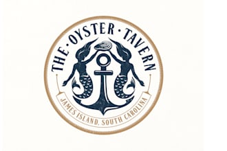 design creative oyster tavern, kennel vintage logo with unlimited revision