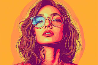 create a vector portrait and illustration