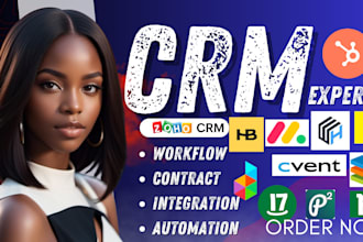 setup CRM on zoho crm, dubsado, salesforce honeybook workflow cvent monday crm