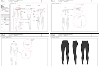 create professional fashion tech packs and garment designs