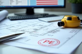 stamp land surveying reports and site plans with USA licensed architect seal