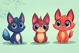 create cartoon vector animal in a simple style