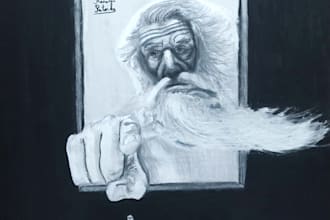 draw a realistic hand drawn pencil portrait or anime character for you