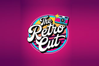 design craft colorful kitschy camera rental company logo