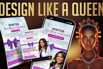 design bold and elegant flyers for black queens in business