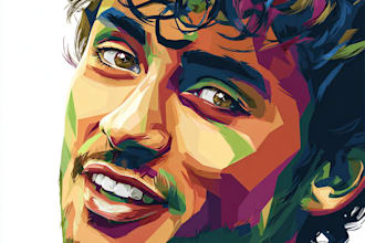 create a face into color vector art portrait