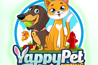 do modern animal dog pet care veterinary business logo
