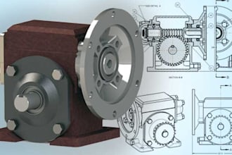 do 3d cad model solidwork 2d assembly model technical mechanical drawing creo