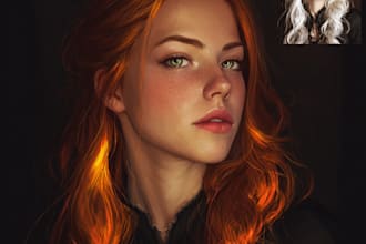 draw anime, realistic portrait or dnd character