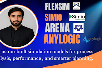 simulate models using anylogic, simio, arena, or flexsim