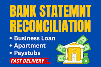 do bank statement reconciliation PDF to excel or CSV