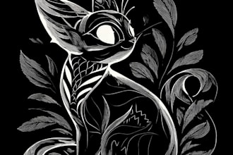 create an original and fantastic linocut design