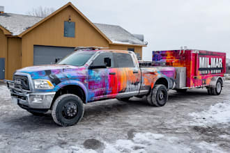 design a custom vehicle wrap, cars, pickups, trailers, etc