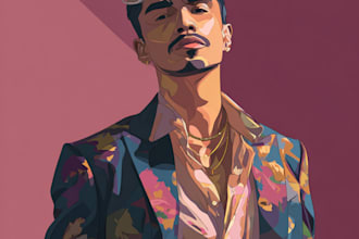 draw cartoon vector portrait with your face