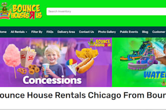 wix wordpress bounce house rental booking website party rental holiday website