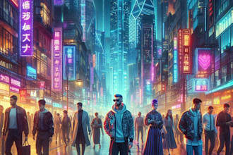 do an illustration of futuristic cyberpunk city concept art