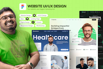 design figma website UI UX design, landing page and full website mockup