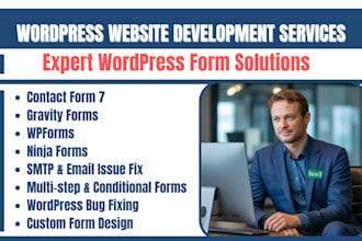 fix, create wordpress contact form 7, ninja form, gravity form, html form