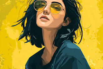 cartoon flat vector avatar or portrait