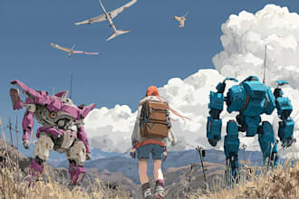 design robots and concept art of futuristic mecha