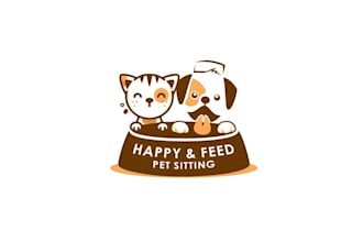 do a unique pet, dog, cat and animal business logo