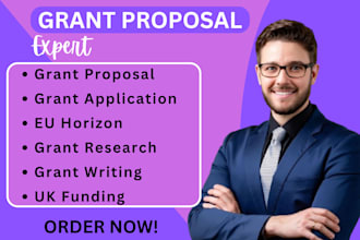 write grant proposals and applications for eu horizon, UK, and global funding