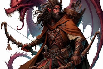 draw fantasy dnd party and scifi design concept art