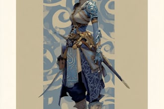 dnd character art and dnd character art in unique style