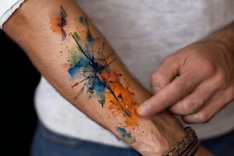 custom a watercolor tattoo design