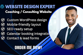 design wordpress coaching or consulting website with calendar booking
