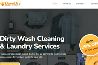 design wix wordpress laundry website dry cleaning booking website pickup website