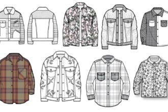design flat sketches and complete shoes, tech packs for your fashion brand