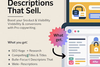 write shopify product descriptions plus SEO web copy