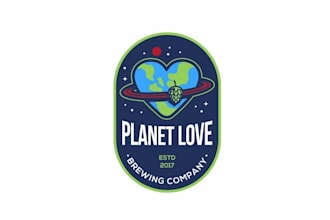 design unique planet love brewery logo