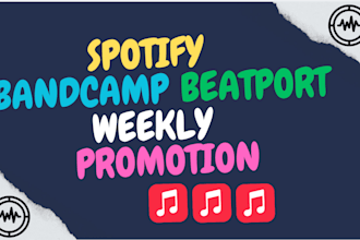 create organic spotify bandcamp beatport ads to increase weekly listeners