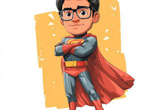 desing a concept art superhero character for comic style