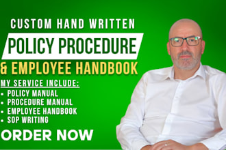 write ai technology, cybersecurity, saas policy procedure and employee handbook