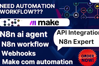 n8n automation n8n workflow n8n ai agent make com automation n8n api integration