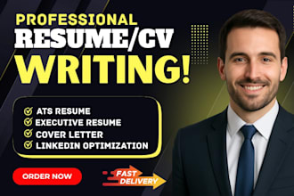 write executive resume, CV, cover letter and optimize linkedin