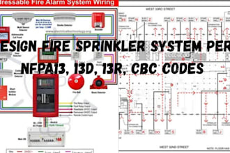 design fire sprinkler system per nfpa13, 13d, 13r, cbc codes