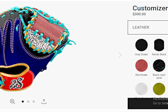 set up 2d 3d custom baseball gloves, softball and jerseys on kickflip and zakeke