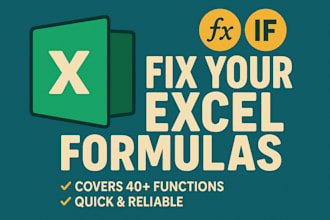 create and fix excel formulas and functions professionally
