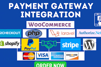 do any payment gateway integration,paypal, stripe, wise, square, shopify payment