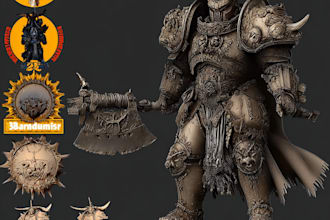 3d warhammer miniature design, 40k age of sigmar, dnd board game action figures