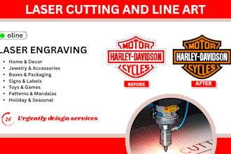 convert your any design files into laser cutting, cake tapper, engraving