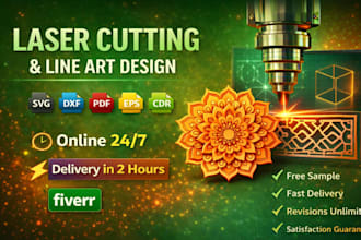 convert your any design files into laser cutting, cake tapper, engraving