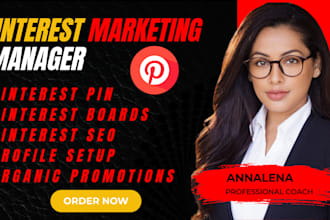 be your pinterest manager for SEO, board setup, pin design, and marketing