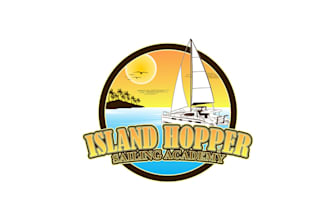 design particular island hopper sailing academy logo